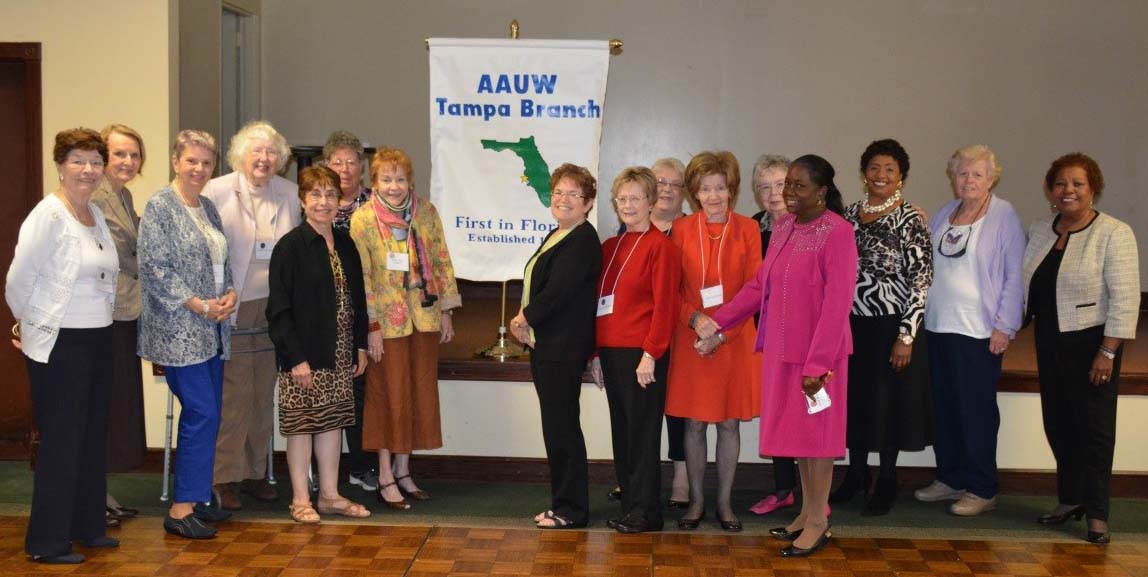 Tampa branch group picture with the flag