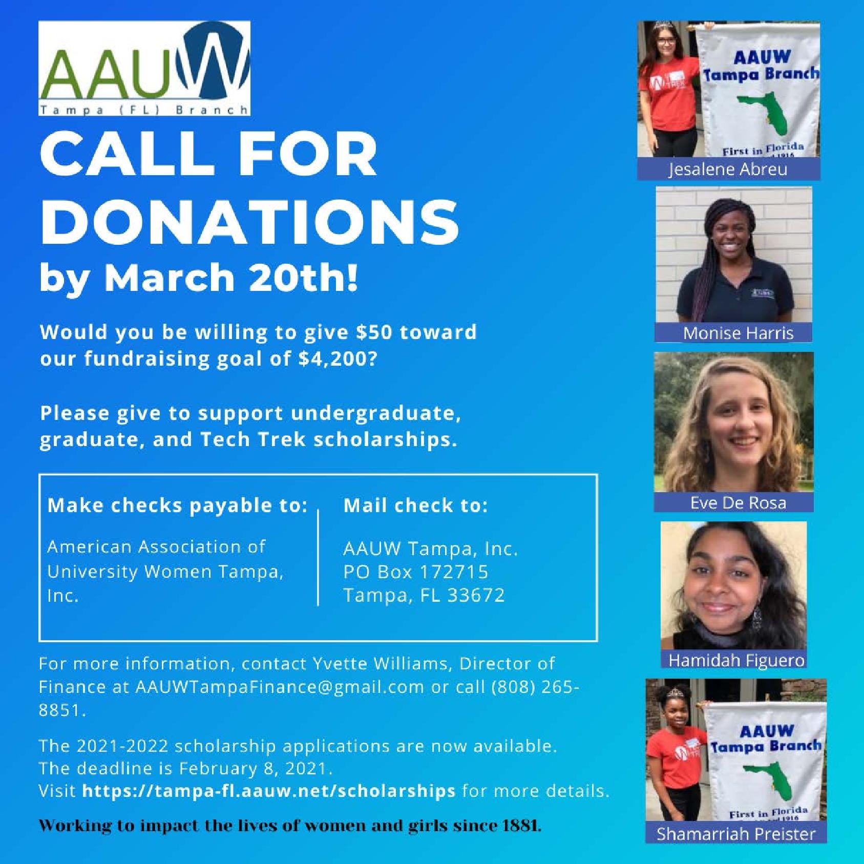 AAUW Tampa 2021 Giving Campaign Flyer